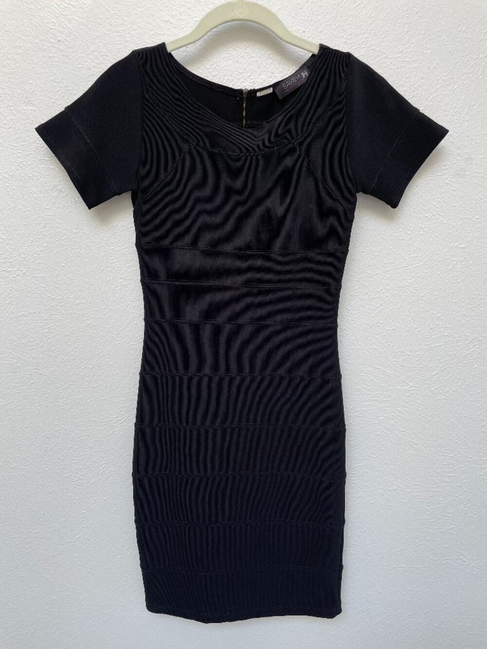 Like New Savida Black Short Sleeve Bandage Bodycon Dress US 6